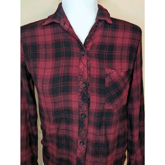 Rails Hunter Crimson Pitch Plaid Button Down Long Sleeve Top Size XS - Picture 3 of 11